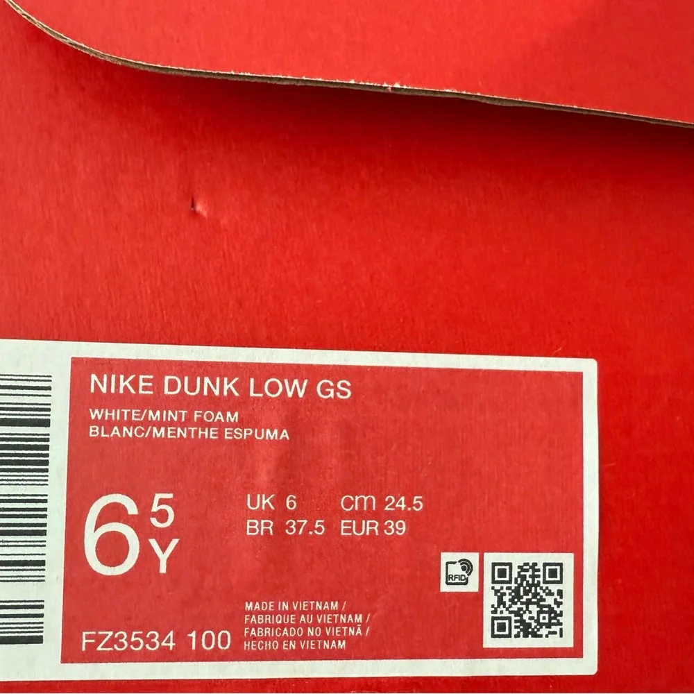 Nike Dunk Low GS Big Kids (FZ3534-100) “Mint Foam”